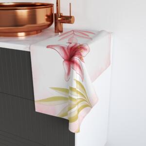 Floral Hand Towel – Elegant Lily Design for Home Decor and Gifts