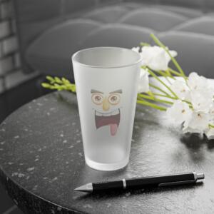 Funny Frosted Pint Glass with Silly Face – 16oz for Parties and Celebrations - Image 2