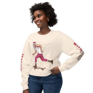 Skating Santa Unisex Lightweight Crewneck Sweatshirt - Image 1