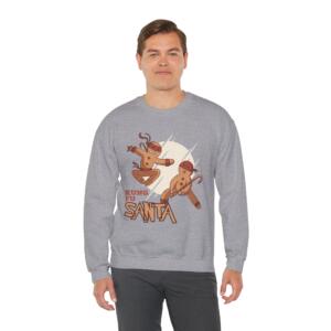 Kung Fu Santa Unisex Crewneck Sweatshirt - Holiday Humor Design - Image 6