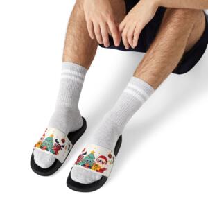 Funny Christmas Character Vector | Men's Removable-Strap Sandals - Image 2