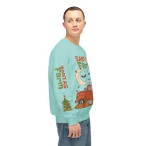 Santa's Farm Unisex Lightweight Crewneck Sweatshirt - Festive Holiday Apparel - Image 3