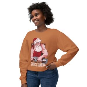 Santa Gym Sweatshirt - Building Gift Giving Stamina - Image 1