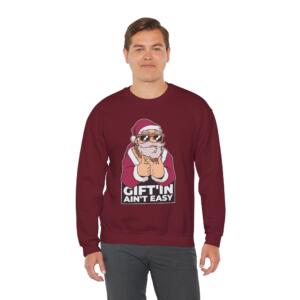 Funny Santa Crewneck Sweatshirt - 'Gift'in Ain't Easy' Unisex Holiday Apparel - Image 14