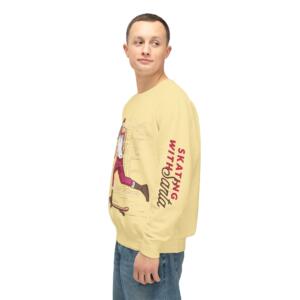 Skating Santa Unisex Lightweight Crewneck Sweatshirt - Image 8