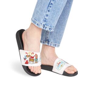Festive Women's Removable-Strap Sandals with Holiday Design