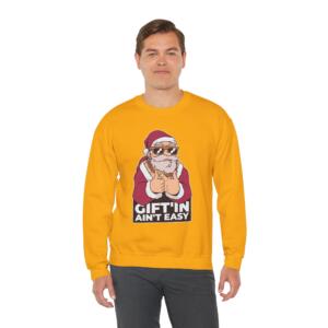 Funny Santa Crewneck Sweatshirt - 'Gift'in Ain't Easy' Unisex Holiday Apparel - Image 6