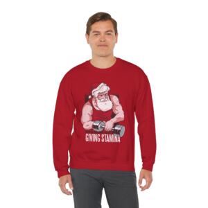 Santa Fitness Sweatshirt – Giving Stamina Unisex Crewneck - Image 17