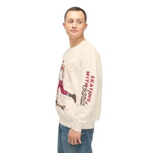 Skating Santa Unisex Lightweight Crewneck Sweatshirt - Image 4
