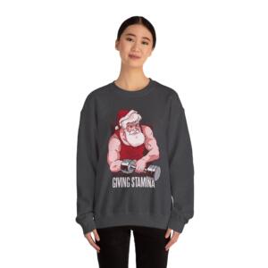 Santa Fitness Sweatshirt – Giving Stamina Unisex Crewneck - Image 14
