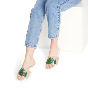 Cozy Women's Removable-Strap Sandals with Holiday Trees - Image 7