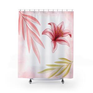 Floral Elegance Shower Curtain - Tropical Blossom Design for Stylish Bathrooms - Image 4