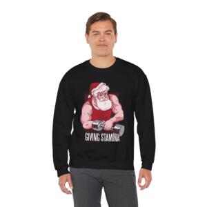 Santa Fitness Sweatshirt – Giving Stamina Unisex Crewneck - Image 7