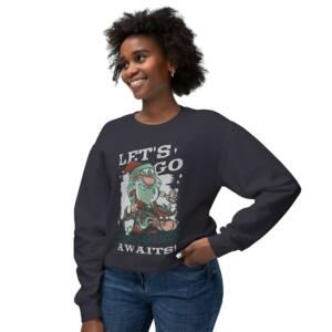 Unisex Lightweight Crewneck Sweatshirt - Let's Go Christmas Awaits! - Image 9