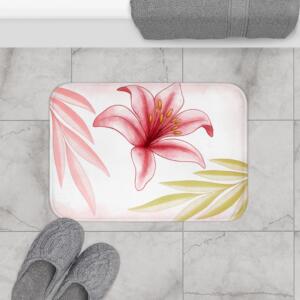Floral Pink Bath Mat - Elegant Bathroom Decor with Lily Design - Image 4