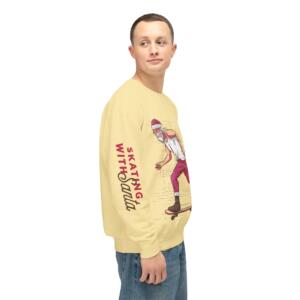 Skating Santa Unisex Lightweight Crewneck Sweatshirt - Image 7