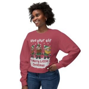 Have Your Elf Unisex Lightweight Crewneck Sweatshirt - A Merry Little Christmas - Image 9