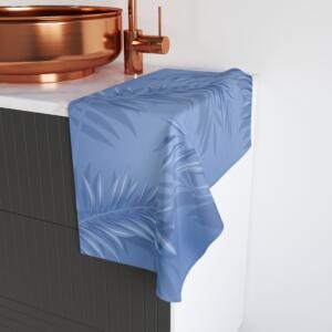 Tropical Palm Hand Towel - Soft Blue Botanical Design for Home and Beach Decor