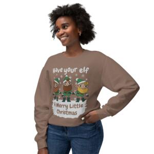 Have Your Elf Unisex Lightweight Crewneck Sweatshirt - A Merry Little Christmas - Image 1