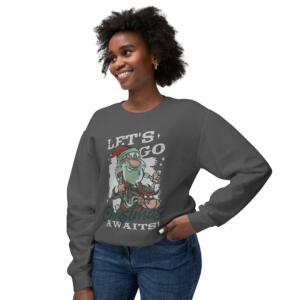 Unisex Lightweight Crewneck Sweatshirt - Let's Go Christmas Awaits! - Image 1