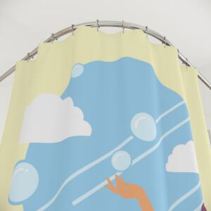 Relaxing Bath Time Shower Curtain - Soothing Bubble Design - Image 2