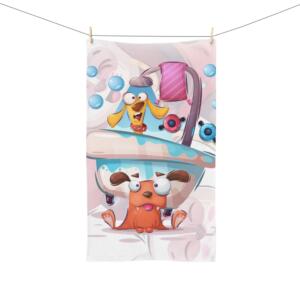 Playful Dog Bath Time Hand Towel - Fun Pet Décor - Image 3