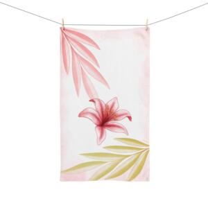 Floral Hand Towel – Elegant Lily Design for Home Decor and Gifts - Image 3