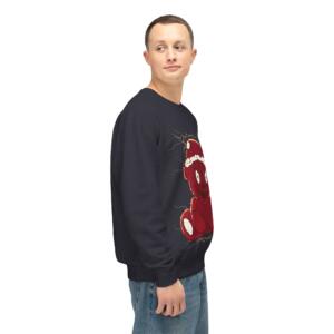 Cozy Christmas Bear Sweatshirt - Unisex Lightweight Crewneck - Image 7