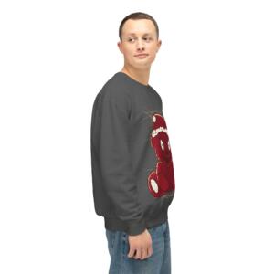 Cozy Christmas Bear Sweatshirt - Unisex Lightweight Crewneck - Image 3