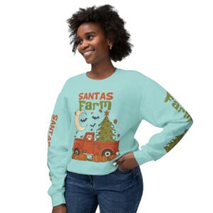 Santa's Farm Unisex Lightweight Crewneck Sweatshirt - Festive Holiday Apparel - Image 1