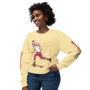 Skating Santa Unisex Lightweight Crewneck Sweatshirt - Image 5