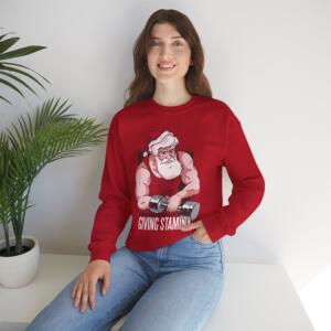 Santa Fitness Sweatshirt – Giving Stamina Unisex Crewneck - Image 16