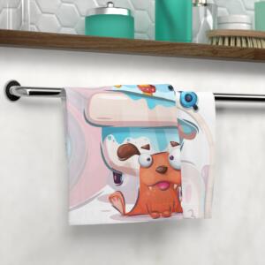 Playful Pet-Themed Face Towel for Animal Lovers | Fun Bath Decor