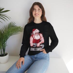 Santa Fitness Sweatshirt – Giving Stamina Unisex Crewneck - Image 6