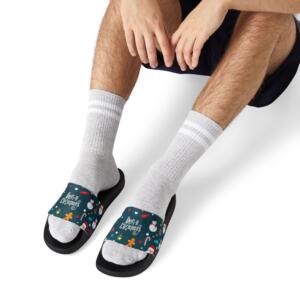 Merry Christmas Pattern | Men's Removable-Strap Sandals - Image 2