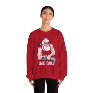 Santa Fitness Sweatshirt – Giving Stamina Unisex Crewneck - Image 19