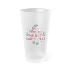 Frosted Pint Glass - 'Have a Very Merry Christmas' 16oz Holiday Drinkware - Image 3