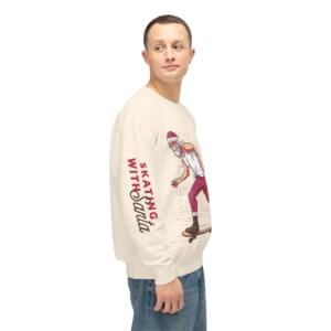 Skating Santa Unisex Lightweight Crewneck Sweatshirt - Image 3