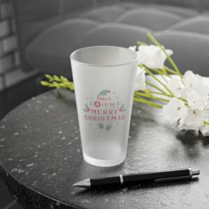 Frosted Pint Glass - 'Have a Very Merry Christmas' 16oz Holiday Drinkware