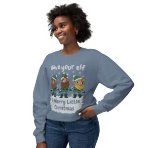 Have Your Elf Unisex Lightweight Crewneck Sweatshirt - A Merry Little Christmas - Image 5