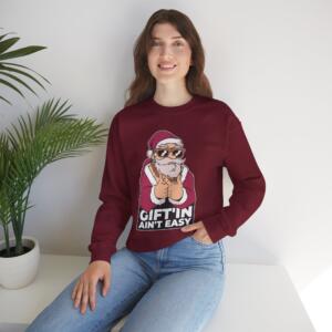 Funny Santa Crewneck Sweatshirt - 'Gift'in Ain't Easy' Unisex Holiday Apparel - Image 13