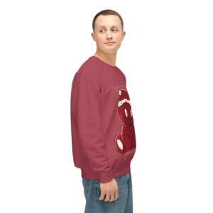 Cozy Christmas Bear Sweatshirt - Unisex Lightweight Crewneck - Image 11