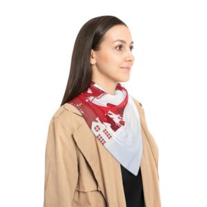 Festive Santa Sleigh Poly Scarf - Holiday Winter Accessory - Image 7