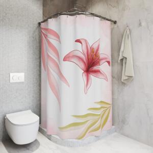 Floral Elegance Shower Curtain - Tropical Blossom Design for Stylish Bathrooms - Image 2