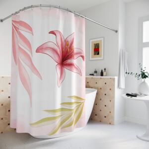Floral Elegance Shower Curtain - Tropical Blossom Design for Stylish Bathrooms