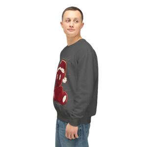 Cozy Christmas Bear Sweatshirt - Unisex Lightweight Crewneck - Image 4