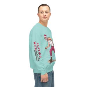 Skating Santa Unisex Lightweight Crewneck Sweatshirt - Image 11