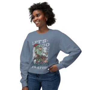 Unisex Lightweight Crewneck Sweatshirt - Let's Go Christmas Awaits! - Image 5
