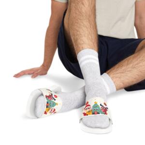 Funny Christmas Character Vector | Men's Removable-Strap Sandals - Image 6