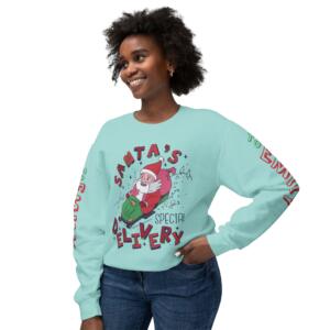 Santa's Special Delivery Unisex Lightweight Crewneck Sweatshirt - Image 9